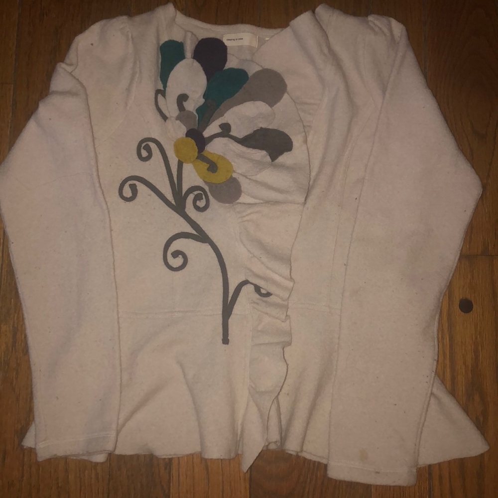 Anthropologie Floral Sweater